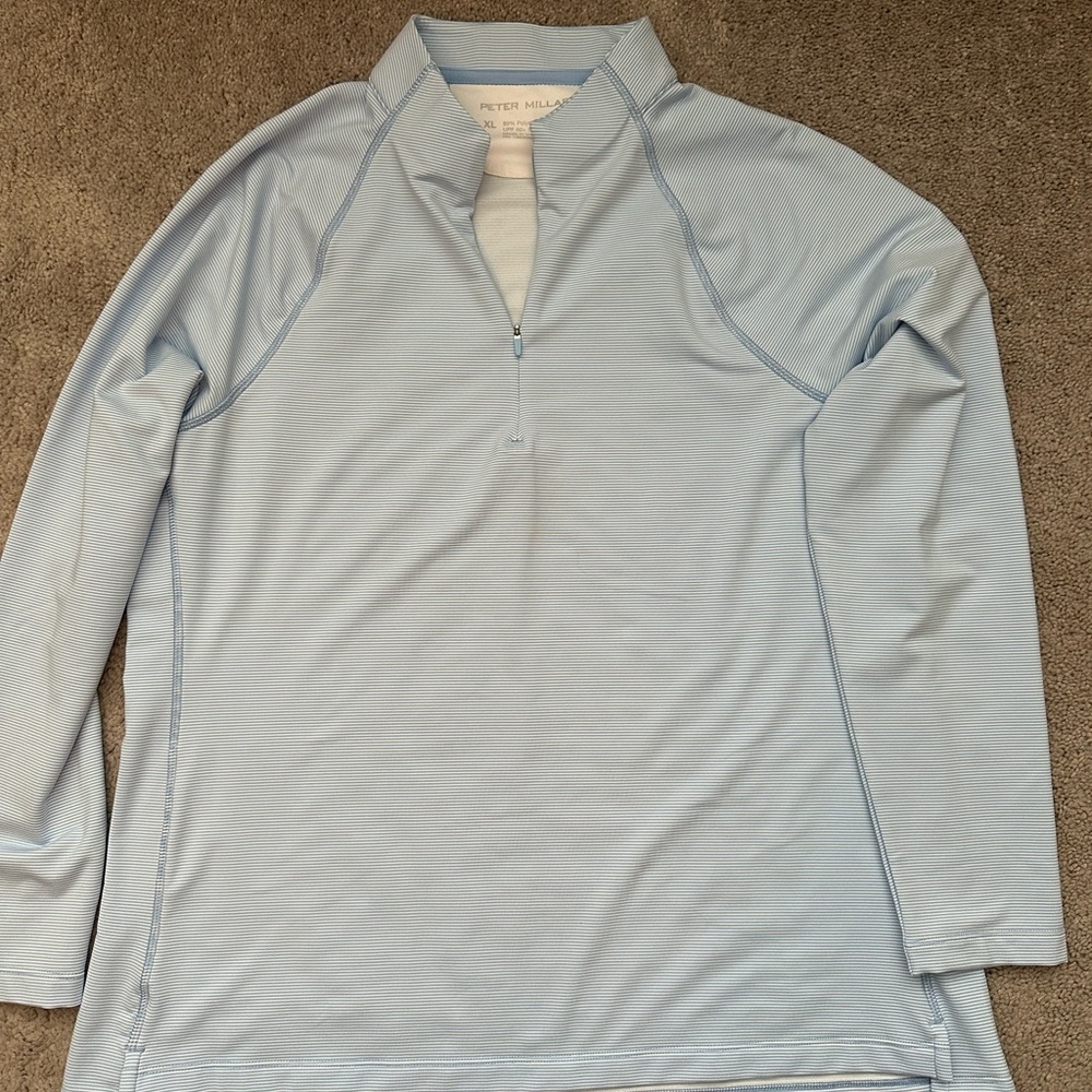 Light Blue Long Sleeve Pullover - Peter Millar - … - image 1